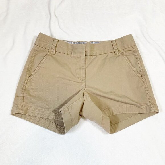J.‎ Crew chino khaki 100% cotton 3" casual summer shorts - Size 2 - Picture 1 of 10